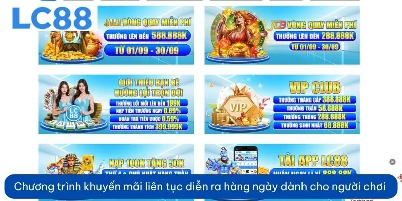 Chương tr&igrave;nh&nbsp; khuyến m&atilde;i li&ecirc;n tục diễn ra h&agrave;ng ng&agrave;y d&agrave;nh cho người chơi&nbsp;